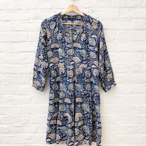 Liza Byrd || Dahlia A-line Block Print Floral Mini Dress
Blue Small